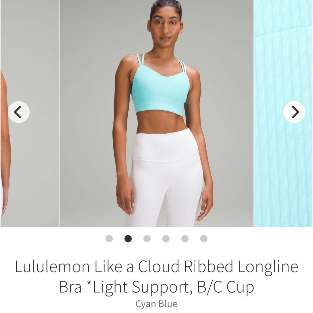 Lululemon Like a Cloud Ribbed Long Line bra size 10